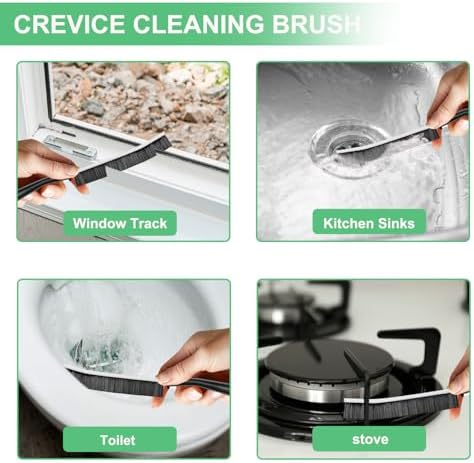 12PCS Crevice Cleaning Brush,Hard Bristle Grout Scrub Brushes for Gaps - Image 2