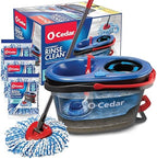O-Cedar EasyWring RinseClean Microfiber Spin Mop & Bucket Floor Cleaning System with 3 Extra Refills, Plastic, Grey by Unknown