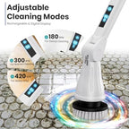Electric Spin Scrubber – 8-in-1 Cordless Power Scrubber with 8 Brush Heads & Extendable Handle – Rechargeable Cleaning Brush for Bathroom, Shower, Tile, Grout, Tub & Floor - Image 6
