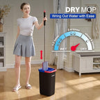 JOYMOOP Flat Mop System, Microfiber Mop and Bucket Set, Black, Floor & Wall Cleaning Mop for Home & Commercial Use, 60" Long Handle, Includes 5 Washable Pads - Image 3