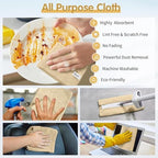 FIXSMITH Beige Microfiber Cleaning Cloth -Pack of 12, Highly Absorbent Cleaning Rags, 16"X12" All Purpose Cleaning Towels for Housekeeping, Kitchen, Car, Lint Free and Reusable Microfiber Towels - Image 5