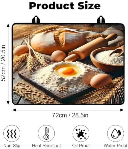 Stove Top Cover for Glass Electric Stove, 28.5"x 20.5" Heat Resistant Cooktop Protector Mat with Non-Slip Rubber Backing, Scratch Protection and Counter Space Mat - Image 2