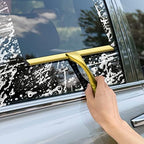 All-Purpose Stainless Steel Shower Squeegee for Shower Doors with 2 Adhesive Hooks, Bathroom Cleaner Tool Household Window Mirror Squeegee for Home Cleaning, Glass Door, Tile Wall, Car, 12 Inch Golden - Image 6