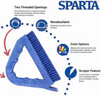 SPARTA Blue Plastic Grout Brush, Triangle-Shaped Scrub Brush with Scraper for Cleaning Tiles and Grout, 9 x 7 x 7 Inches - Image 7