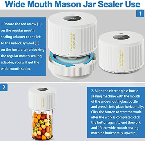 LOVE MOMENT Electric Mason Jar Vacuum Sealer Kit - White - Image 4