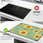 Electric Stove Top Cover - Heat Resistant Floral Stove Cover & Stove Top Protector, Reusable, Easy to Clean, Stylish Home Upgrade. (Sunflower Mint Green, 28"L x 20"W) - Image 4