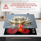 Stove Top Cover Retro Flower Gas Stove Top Cover for Home Decoration Kitchen Pad Non-Stick Washable Cooktop Covers Countertop Protector Keep Stove Clean 28"x20" (lotus) - Image 3
