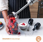 MasterChef Immersion Blender Handheld with Electric Whisk & Milk Frother Attachments, Hand Held Stainless Steel Stick Emulsifier for Making Baby Food, Soup, Puree, Cake, Cappuccino, Latte etc, 400W - Image 5