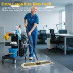 24" Commercial Dust Mop with 2 Replacement Mop Pads, 60.5 Inch - Image 2
