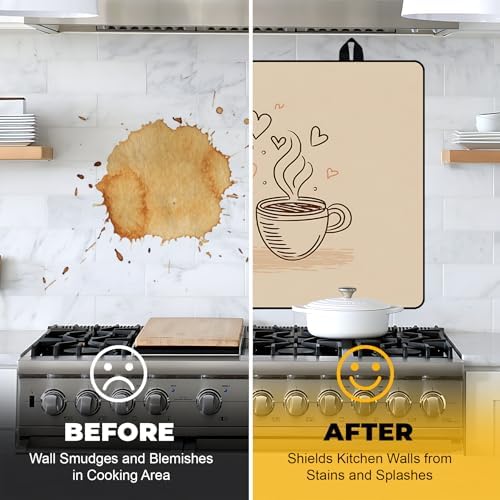 NYZE Wood Coffee Stove Cover for Electric Stove Top 28x20 Inch Stovetop Mat - Image 6