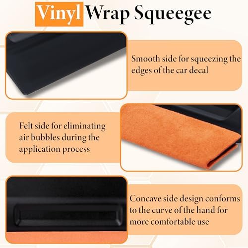 ecocstm 4 PCS Vinyl Felt Squeegee, 4 Inch Magnet Tint Decal Squeegee Tool - Image 4