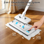 2-in-1 Hands Free Flat Mop,Disposable Dust Mop with 47" Long Handle - Image 2