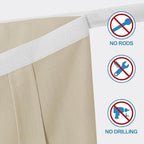 RYB HOME Faux Linen Side French Door Curtain - Privacy Light Filtering Window Curtains for Patio Front Door Sidelight Drapes Tie up Shade, 1 Piece, 12W x 72L Inches,Light Beige - Image 2