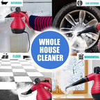 Comforday Handheld Pressurized Steam Cleaner - Multipurpose Steamer with 9-Piece Accessory Kit for Stain Removal, Upholstery, Curtains, Car Seats, Carpets, Floors, and Windows (Red) - Image 4