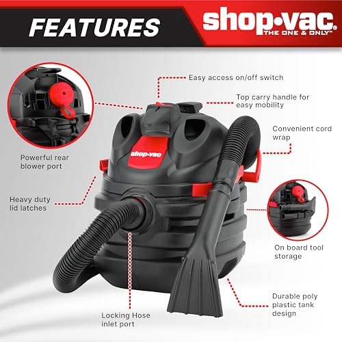Shop-Vac 5 Gallon 6.0 Peak HP Portable Wet/Dry Vacuum with Blower Function - Image 5