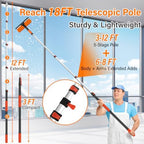 18FT High Reach Duster Cleaning Kit with 3-12 FT Extension Pole - Image 2