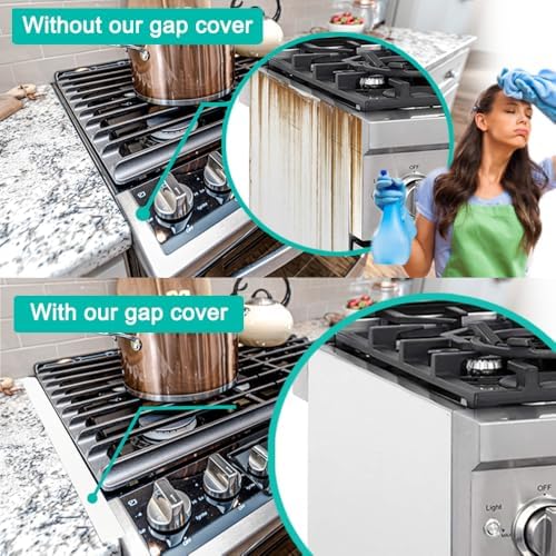 Stove Gap Covers 25 Inch Foldable Side Silicone Gap Filler 2 Pack White - Image 4