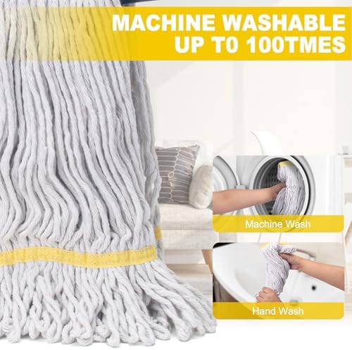 Commercial Mop with 3 Large Replacement Heads,Heavy Duty Industrial Mops - Image 5