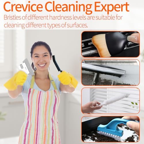 19 Pcs Small Crevice Cleaning Brush Set, Groove Gap Cleaning Tool for Cleaning Kitchen, Bathroom, Corner, Sink, Door, Blinds, Faucets, Window Track,Cup - Image 2