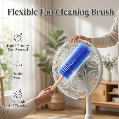 2026 Upgraded Ultimate Dusting Tool, Washable Fan Cleaning Brush, Microfiber Duster for Electric Fan and Blind, Reusable Cobweb Dust Collector, Non-Disassembly Cleaning，Grey：1 - Image 2