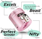 MANUAL Grinder AUTOMATIC Dispenser Large 2.5" Aluminum Alloy, for HOME & KITCHEN ONLY (Rose)… - Image 3