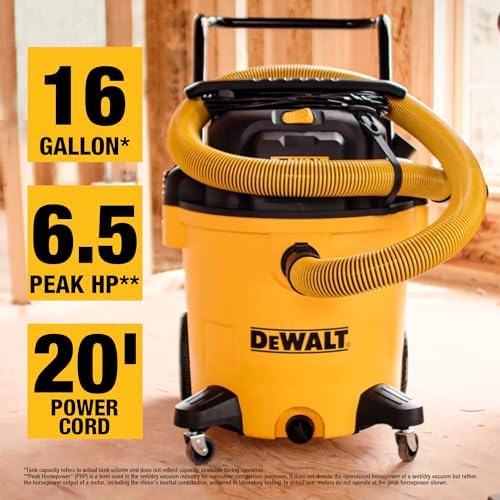 DEWALT 16 Gal 6.5 HP 116CFM Wet Dry Vacuum with Blower and Muffler DXV16PA - Image 3