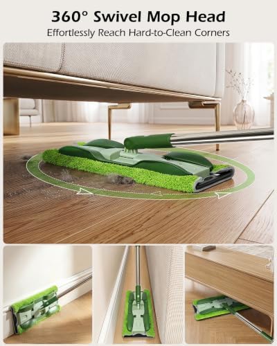 Microfiber Mop - Flat Floor Mops Wet Dry Dust Mop with 4 Washable Pads - Image 4