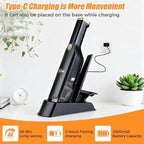 Cordless Handheld Vacuum, 15KPa Car Vacuum, Hose, Dock, 2 Filters - Image 3