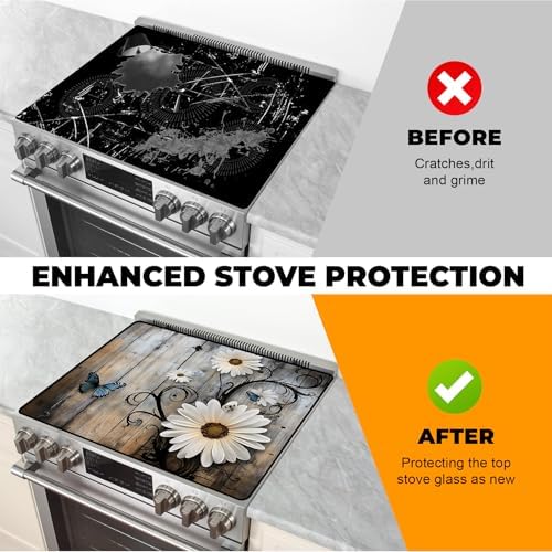 Stove Top Cover for Glass Electric Stove (Daisy, 30" x 21") - Image 5