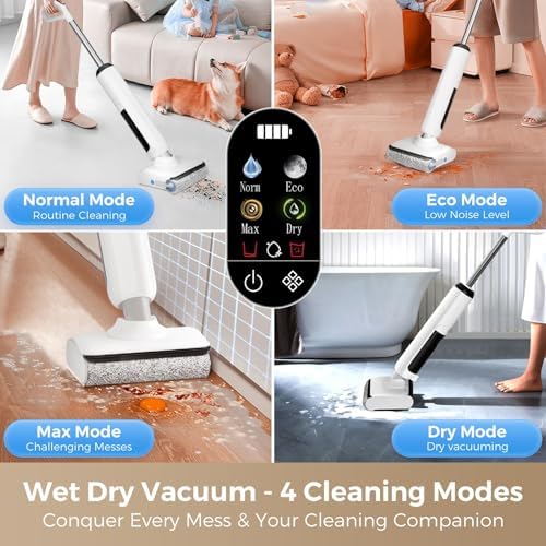 Wet Dry Vacuum Mop - Self-Cleaning Floor Washer with 180°Lie-Flat & 0 Hair Tangle, Self-Propelled Edge Cleaning, 60Min Runtime, Designed for Pet Hair, Kids' Spills & Daily Household Cleaning - Image 5