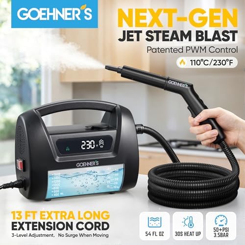 2026 Upgraded Handheld Steam Cleaner for Home, 30s Heats 230°F/3.5Bar High Pressure Hand held Steam Cleaner for Car Detailing with 13ft Cord, Steamer for Cleaning Grout - Image 2