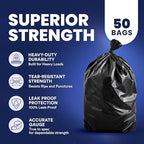 Plasticplace 55-60 Gallon Trash Bags │ 1.2 Mil │ Black Heavy Duty Garbage Can Liners │ 38” x 58” (50 Count) - Image 4