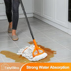 TidyBliss Commercial Mop Heavy Duty with 55” Long Handle (Orange) - Image 2
