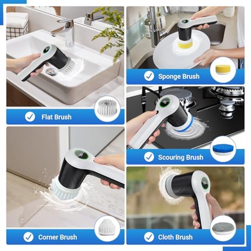 PUFTEM Electric Spin Scrubber, Cordless Shower Scrubber - Image 4