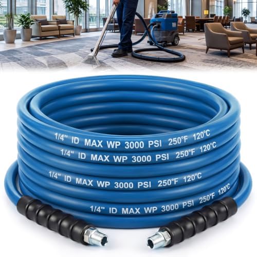 1 Pcs 1/4" X 50' Blue Carpet Cleaning Solution Hose, Regular by Innconee