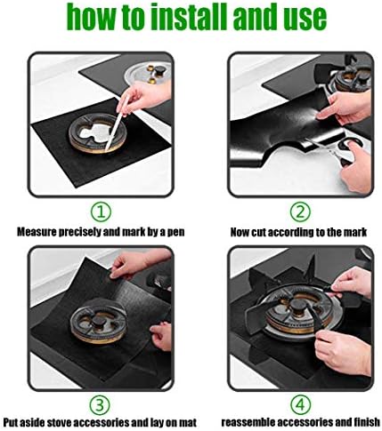 Stove Burner Covers,0.3 MM Double Thickness,8 Pack,Black,Size 10.6” x 10.6” - Image 7