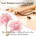 NCEDN Pink Ostrich Feather Duster 32cm – Soft Feather Duster with Wooden Handle for Keyboard, Blinds, Ceiling Fan & Furniture Cleaning - Image 4