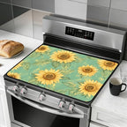 Electric Stove Top Cover - Heat Resistant Floral Stove Cover & Stove Top Protector, Reusable, Easy to Clean, Stylish Home Upgrade. (Sunflower Mint Green, 28"L x 20"W) by seewan