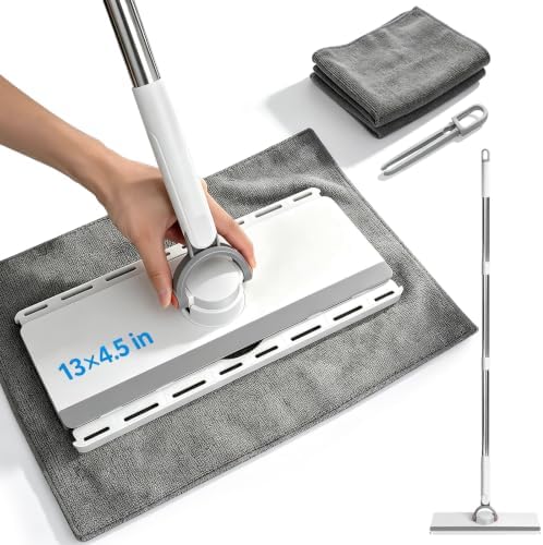 MASTERTOP Snap Grip Mop, Hands Free Flat Mop with 51" Adjustable Handle by MASTERTOP