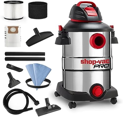 Shop-Vac 12 Gallon 6.0 Peak HP Stainless Wet/Dry Vacuum, Heavy Duty by Shop-Vac