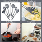 E-far Silicone Cooking Utensils Set, 7-Piece Gray Kitchen Utensils Set - Image 3