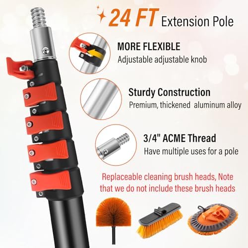 30FT High Window Cleaning Kit with Pole,Professional Window Clean Pole Kit - Image 3