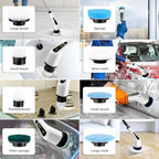 Electric Spin Scrubber, Cordless Cleaning Brush Scrubber for Home, 8 Replaceable Brush Heads, 3 Adjustable Size, 2 Speeds for Bathroom Shower Bathtub Glass Car, Gift for Holidays Birthday - Image 2