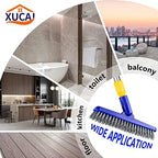 Long Handle Grout Brush for Floor to Wall Grout Line Cleaning,No Knees Floor Scrub Brush with Stiff Bristles for Tile,Shower,Bathroom,Toilet by XUCAI Household Cleaning Supplies-Dreamy Blue - Image 6