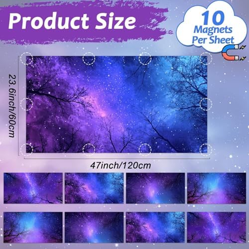 8 Pcs Fluorescent Light Covers with 80 Magnets Decorative for Classroom Ceiling Light 4 x 2 Feet Magnetic Light Covers Filter Easy Install for Office Hospitals & Home Drop Ceiling Supplies （Night） - Image 2