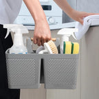 rejomiik Portable Shower Caddy Basket Plastic Cleaning Caddy Organizer Storage Tote with Handle for Bathroom, College, Dorm Room Essentials, Gray - Image 5