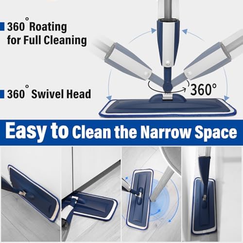 Spray Mop for Floor Cleaning, 2 Pack with Refillable Bottles & Pads - Image 3