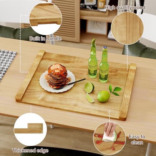 Noodle Board - Stove Top Cover for Electric, Gas, Wooden Stove - Decorative Rustic Kitchen Serving Tray, 30'' * 22'', Bright Wood - Image 3