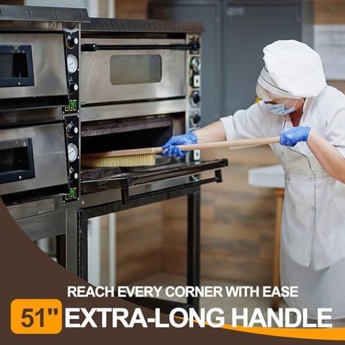 Maxdot 2 Pcs 51 Inch Giant Oven Brush Pizza Stone Brush with Long Handle for BBQ Grill Cleaning, Outdoor Oven Accessories - Image 5