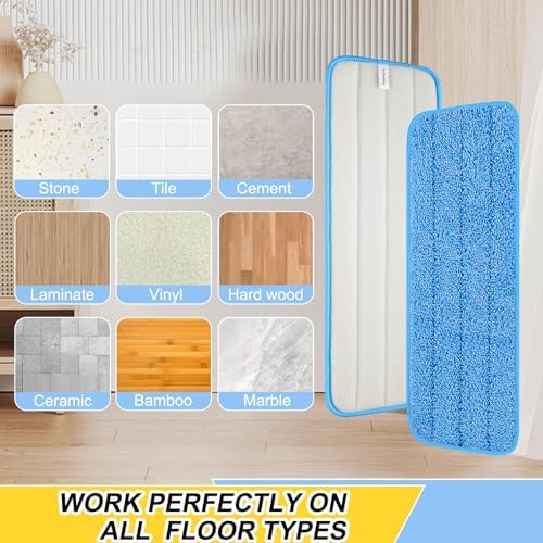 10 Pack 16.5 inch Reusable Mop Pads Microfiber Spray Mop Replacement Heads for Wet/Dry Mops Compatible with Bona Floor Care System - Image 4